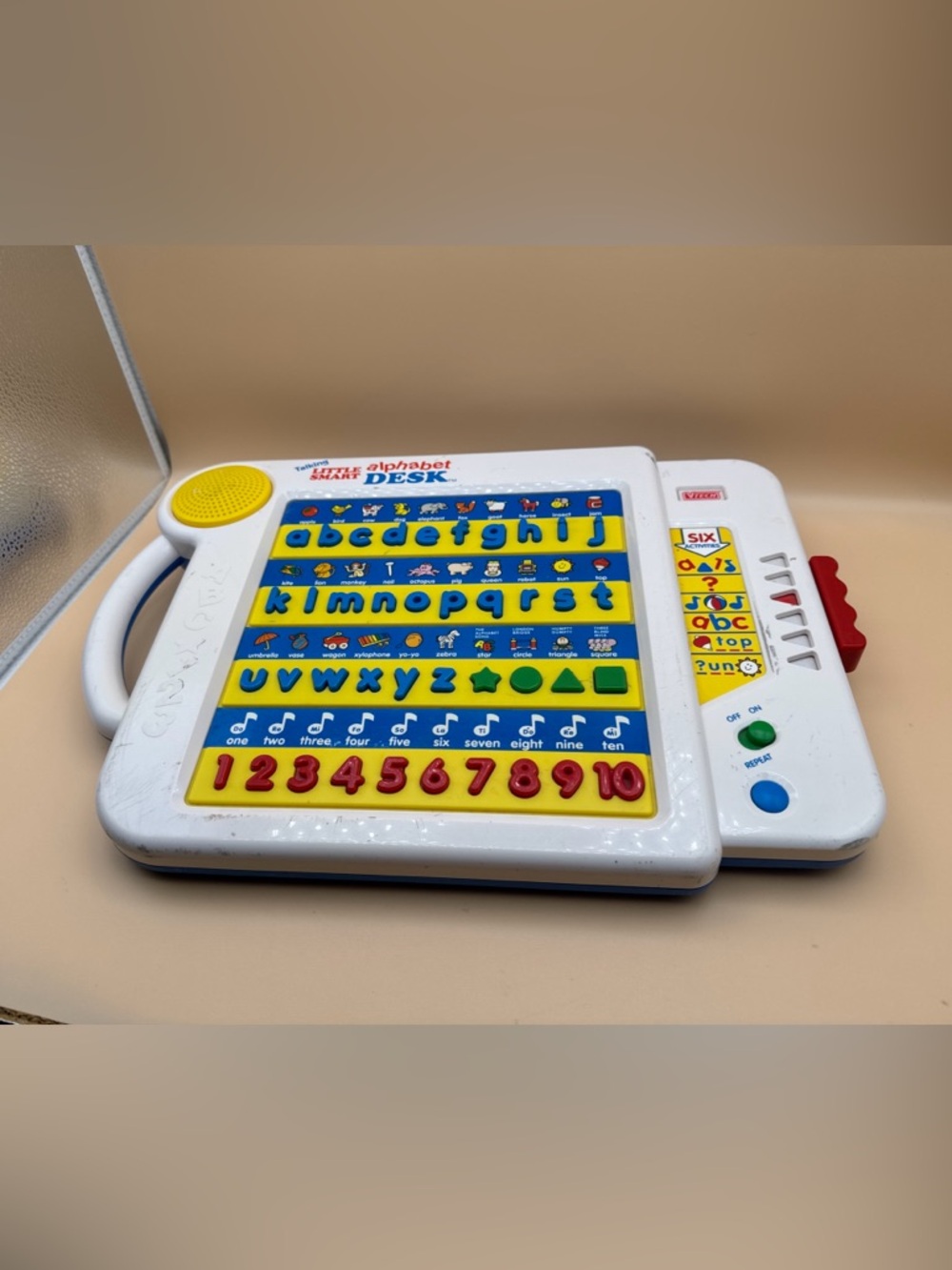 Vintage V-tech Alphabet Desk – Interactive Blue & Yellow Learning Toy HTF